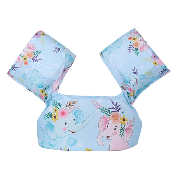 Olive Tree-Kids Arm Band Ring Life Jacket Safety Vest-Blue Elephant