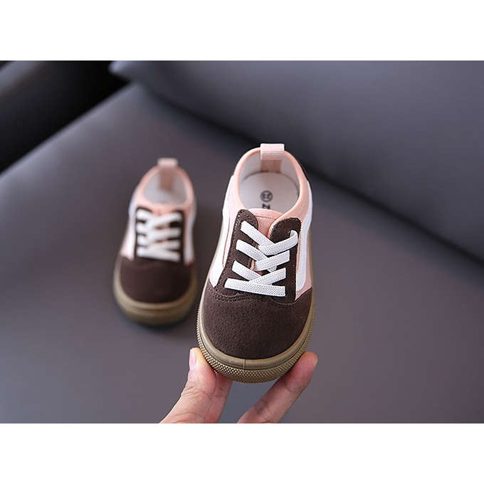 Olive Tree-Kids Classic Canvas Shoes Lace With Easy Velcro Strap-Pink-EU30