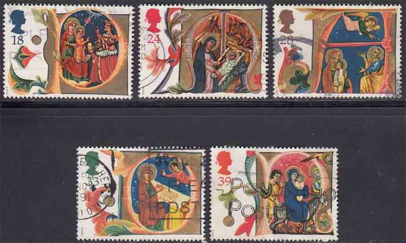 Great Britain Elizabeth II - 1991 - Venetian manuscript Letters - Christmas - Complete Set