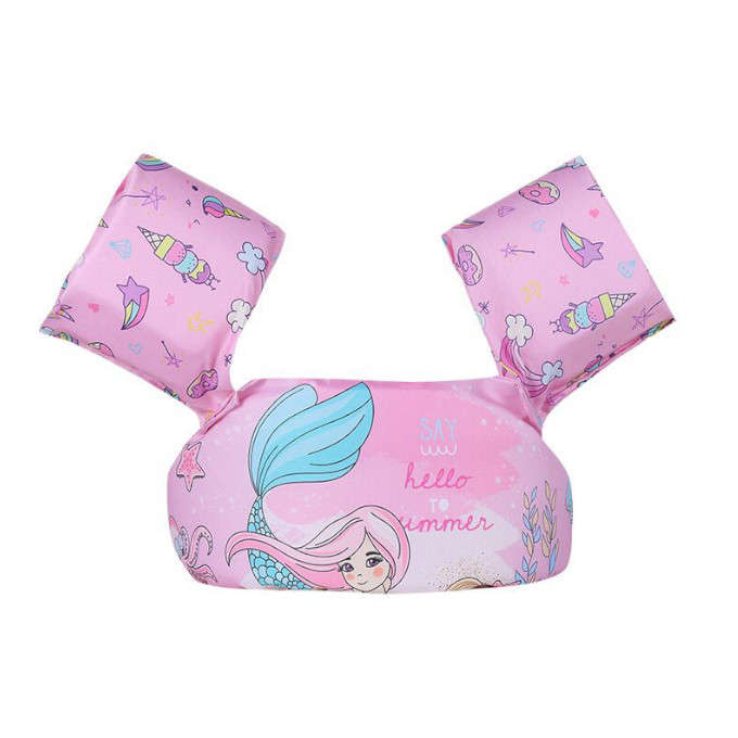 Olive Tree-Kids Arm Band Ring Life Jacket Safety Vest-Pink Mermaid