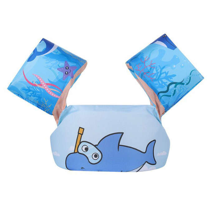 Olive Tree-Kids Arm Band Ring Life Jacket Safety Vest-Blue Shark