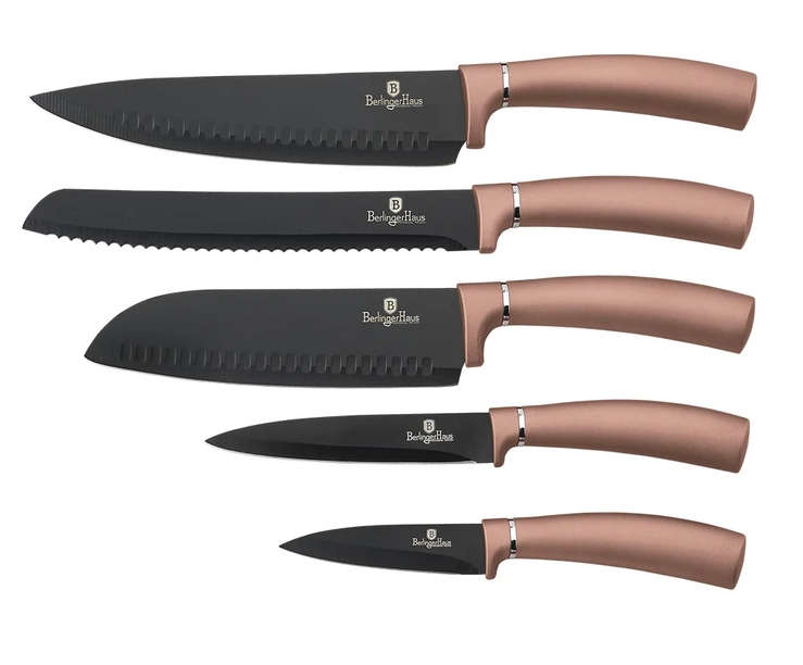Berlinger Haus 5 Pieces Non-Stick Marble Coating Knife Set - Rose Gold (DISPLAY MODEL)
