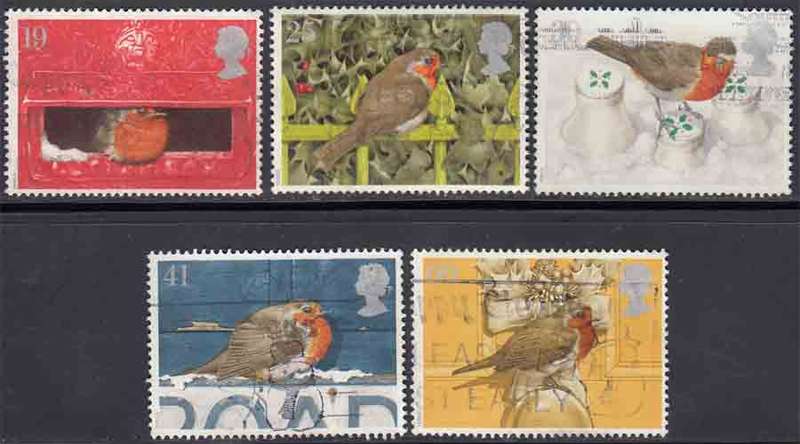 Great Britain Elizabeth II - 1995 - Christmas Robin (Birds)- Complete Set