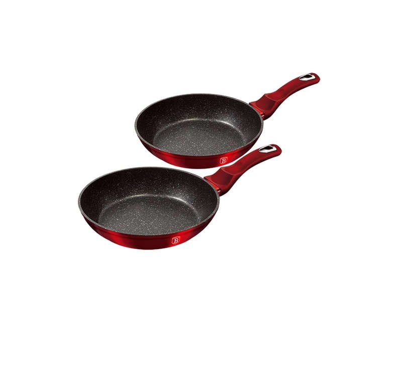 Berlinger Haus 2 Pieces Marble Coating Induction Fry Pan Set - Burgundy (DISPLAY MODEL)