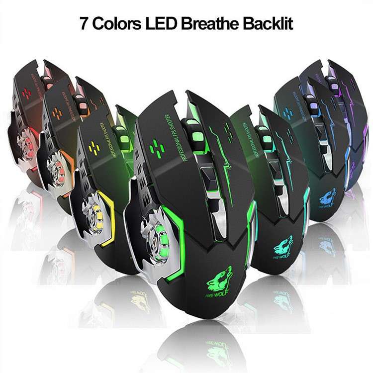 Olive Tree-X8 Ergonomic Wireless 2.4G 2400DPI Gaming Mouse Silent Black