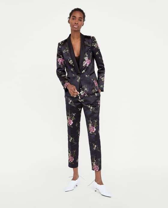 Original Zara Jacquard Trousers - Size Medium