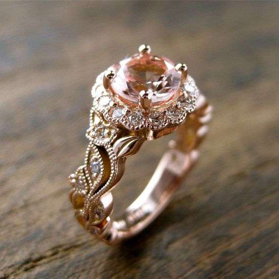 Image result for SALMON PINKMORGANITE RINGS