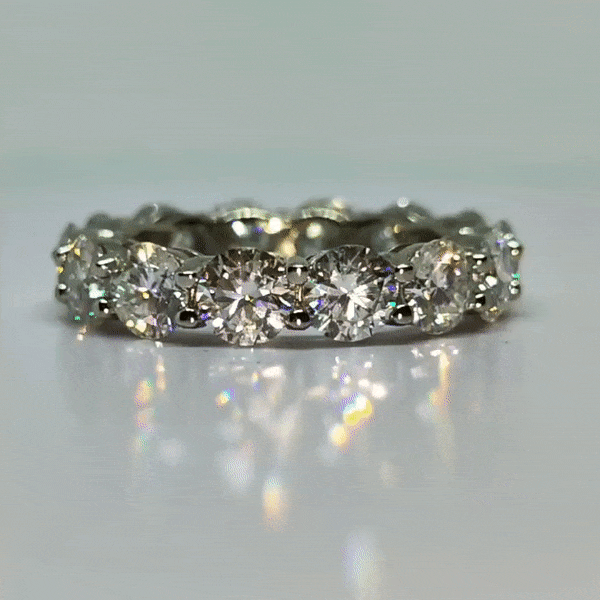 *HD VIDEO* HUGE 7ct D VVS Moissanite Eternity Ring | 18K White Gold Over 925 Sterling Silver