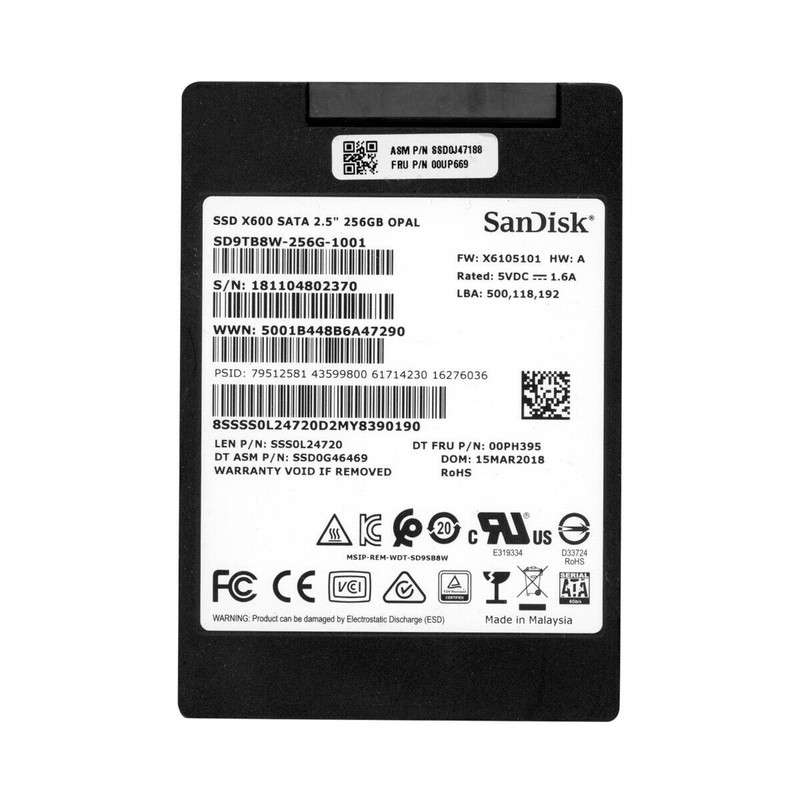 SanDisk SD7SB6S-256G-1001 SSD X600 SATA 2.5" 256GB SSD Drive - Like New