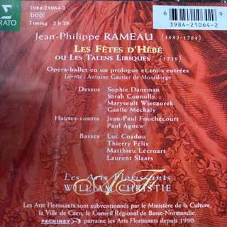 Rameau / William Christie: Les Ftes d'Hb : CD 2 cd Set : CD