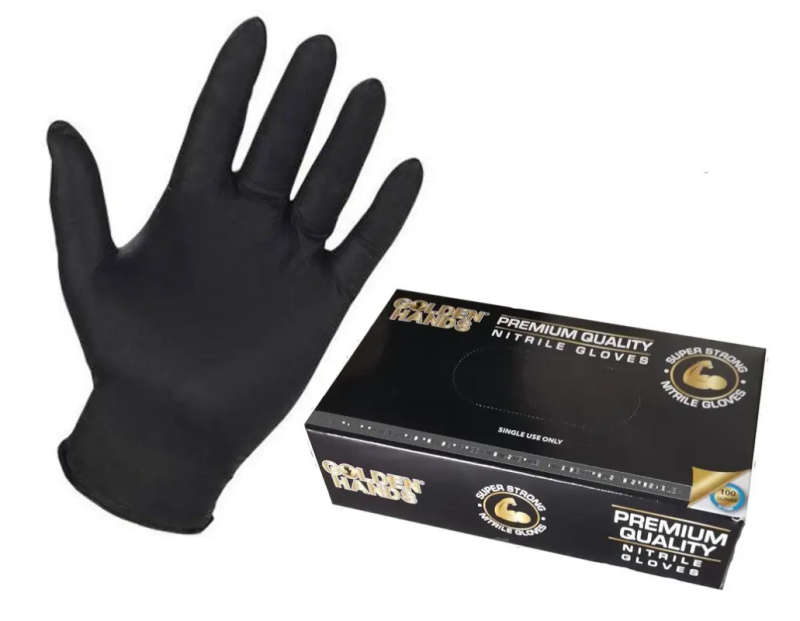 Black Nitrile Gloves - Box of 100 - Large