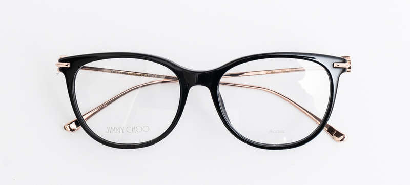 Jimmy Choo Ladies RX Prescription Frames (JC-263 807) Shiny Black - Rose gold Glasses