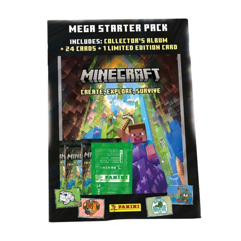 MINECRAFT 3 TRADING CARDS STARTER PACK - COLLECTORS BINDER, 24 CARDS PLUS 1 LIMITED EDITION
