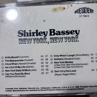 Shirley Bassey  New York, New York : CD