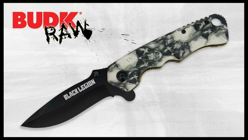 Stride Knives- Folding Knife Grey Skulls