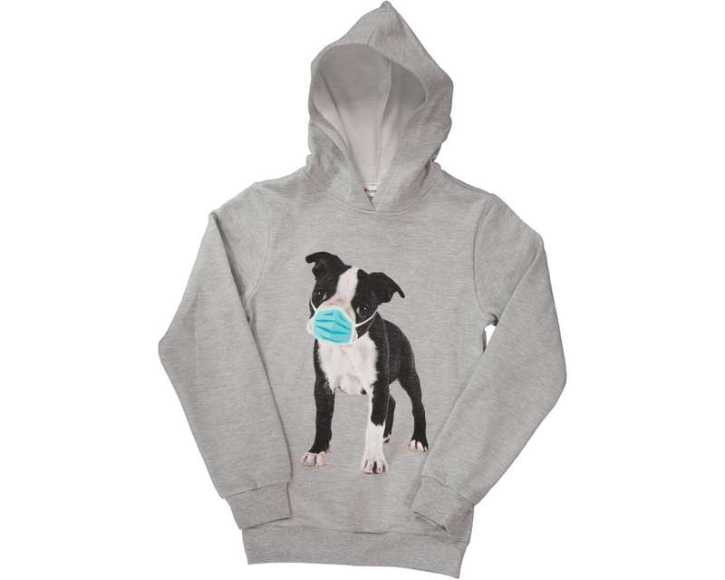 Masked Boston Terrier Novelty Hoodie For Ladies - L