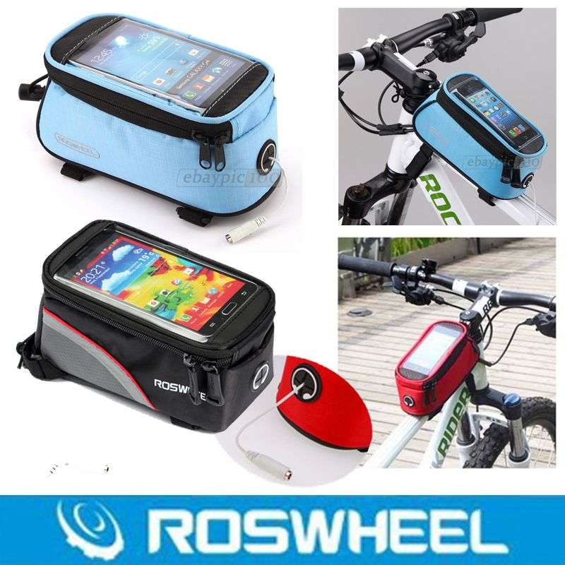 *LOCAL STOCK* ROSWHEEL Cycling Bicycle Waterproof Frame Pannier Front 5.5" Cell Phone Tube Bag Case