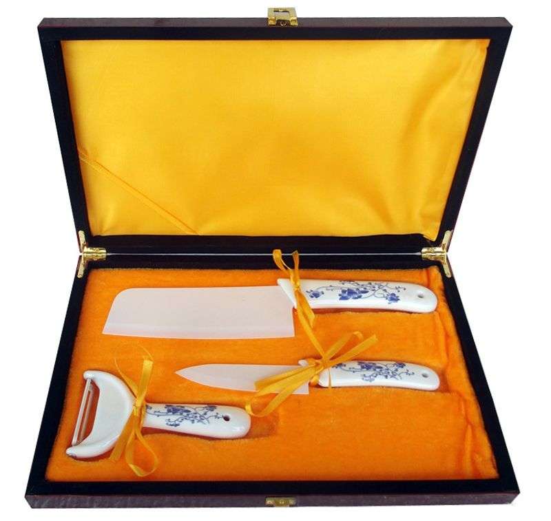 *LOCAL STOCK* Ultra Sharp Durable Advanced Ceramic Knife Cutlery Knives Set + Wooden Gift Box