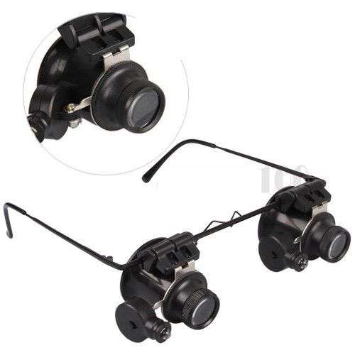 *LOCAL STOCK* Jeweler Watch Repair 20X Binocular Magnifier Magnifying Loupe Lens LED Light