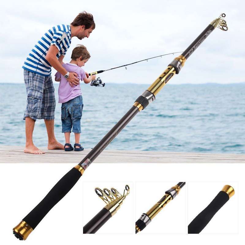*LOCAL STOCK* 2.1M Pro Portable Telescopic Fishing Rod Travel Spinning Fishing Pole Carbon