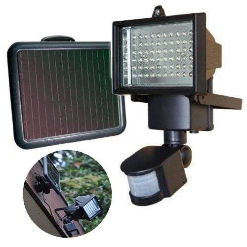 Solar Power 60 LED PIR Motion Sensor Security Floodlight Lamp Garden Outdoor Light Unboxed