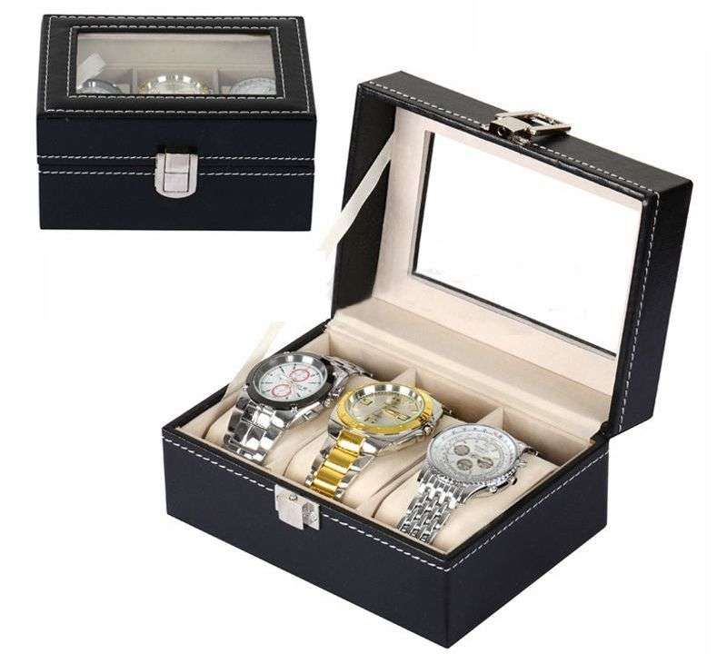*LOCAL STOCK* 3 Grid PU Leather Watch Display Collection Case Box Jewelry Storage Organizer