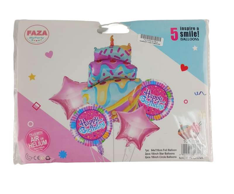 The Casey 5pc Pink and Blue Themed Birthday