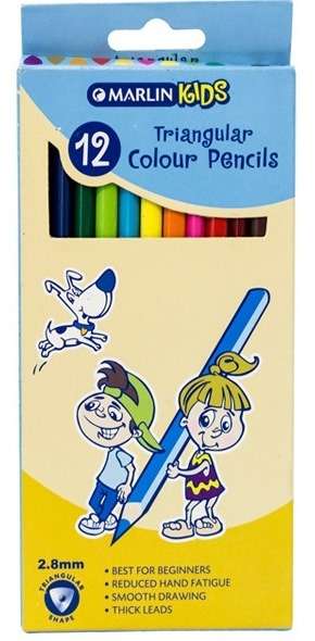 Marlin Kids Colour Pencils Long Triangular Pack