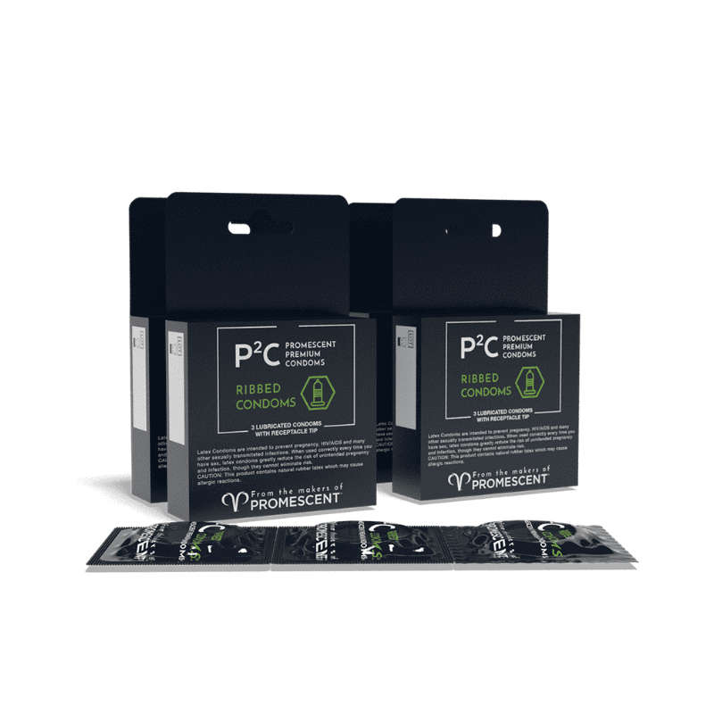 Promescent Premium Ribbed Condoms - 100