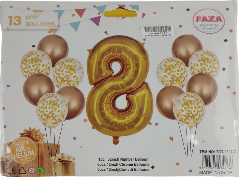 Casey 13pc Gold and White Balloon Set Nr.8