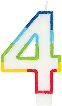 Casey 7cm Multicolor Numerical Birthday Candle Nr.4 Retail