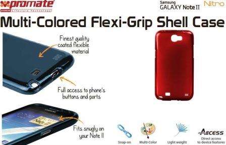Promate Nitro Red Multi-Colored Flexi-Grip Designed Case For Samsung Galaxy Note 2