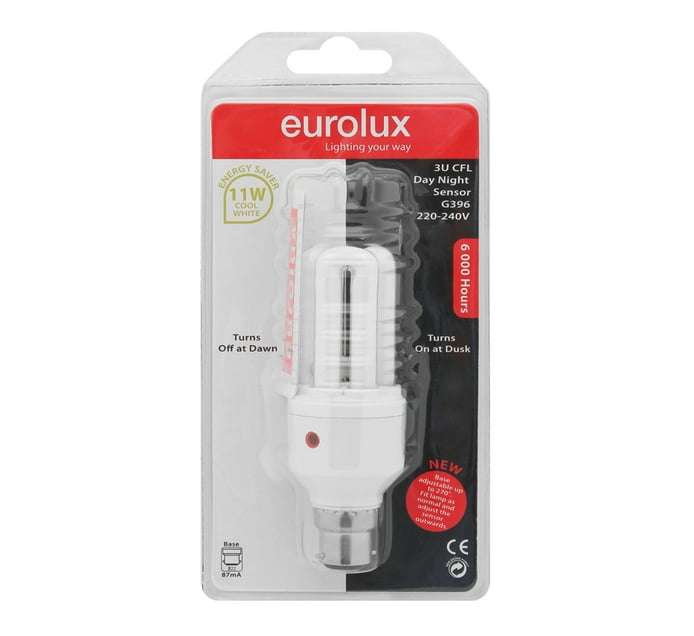 Crazy R1 start! Pack of x 3  Day night Lamp CFL. B22 Fitting (11W) cold white. Retail Price R375