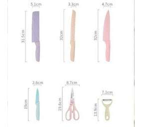 6 Piece Corrugated Kitchen Knife Set