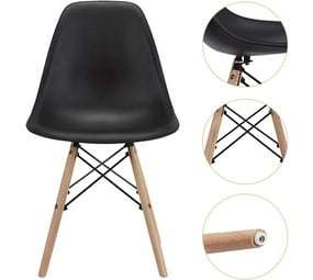 Emmy Wooden Leg Chair Black (2 Pieces)