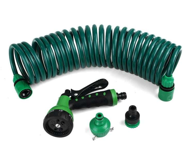Spiral Expandable Garden Hose Pipe - 15m With Attachments