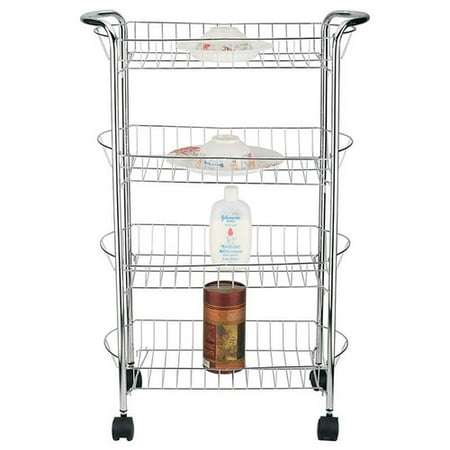 Leopard 4-Tier Storage Cart - Stainless Steel