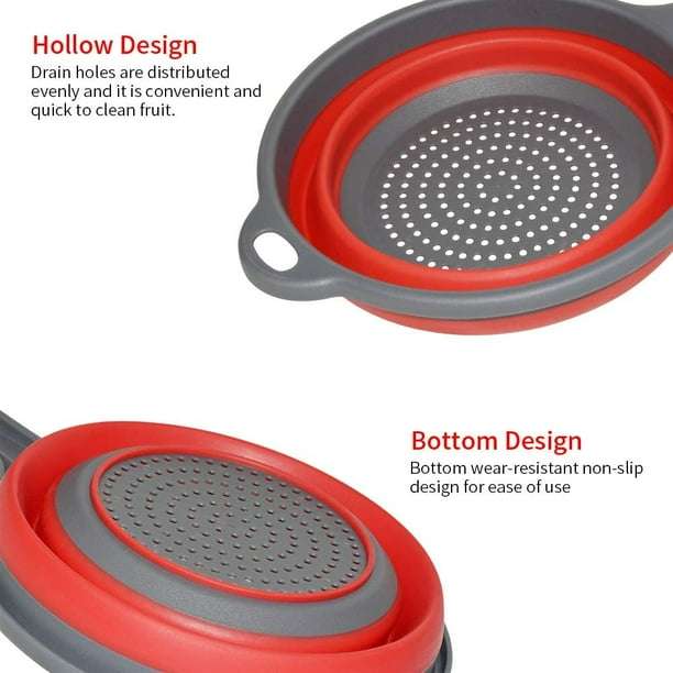 Collapsible Colander Strainer with Handle 2 Pack Extendable Strainers and Colanders Set
