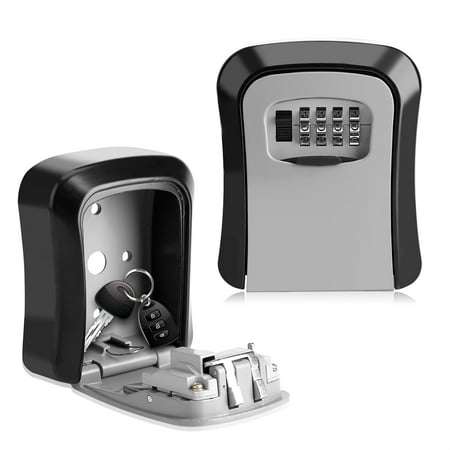 WALFRONT 4 Digit Key Safe Security Storage Lock Box Combination ...