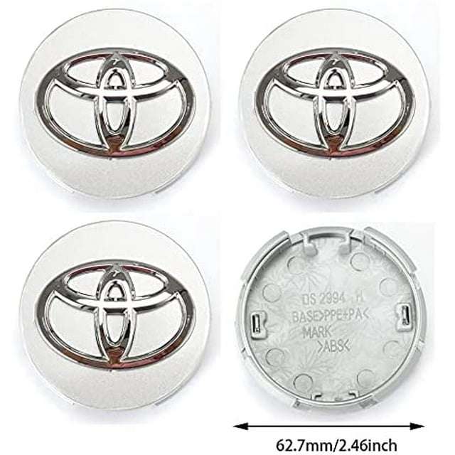 TOYOTA centre caps -62mm Silver -4pk