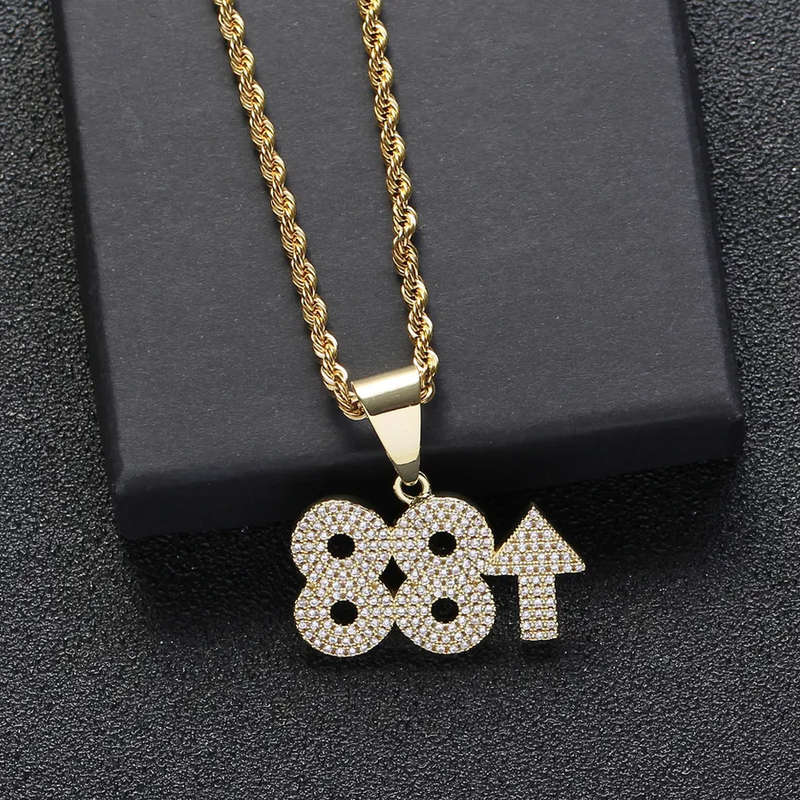 88Rising Gold Plated CZ Diamond Fashion Pendant &amp; Necklace