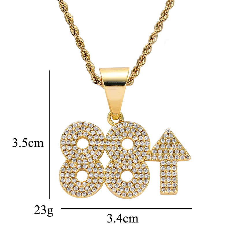 88Rising Gold Plated CZ Diamond Fashion Pendant &amp; Necklace