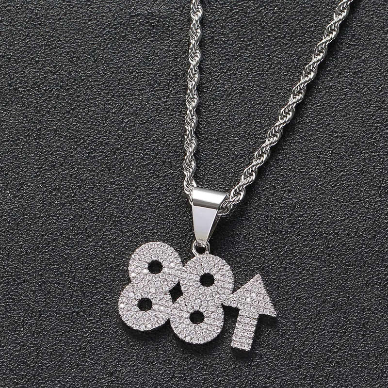 88Rising Silver Plated CZ Diamond Fashion Pendant &amp; Necklace