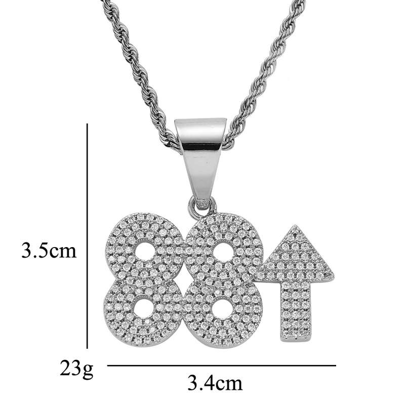 88Rising Silver Plated CZ Diamond Fashion Pendant &amp; Necklace