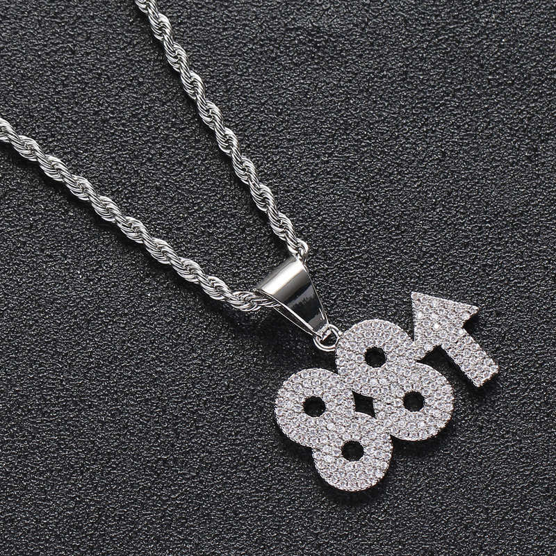 88Rising Silver Plated CZ Diamond Fashion Pendant &amp; Necklace