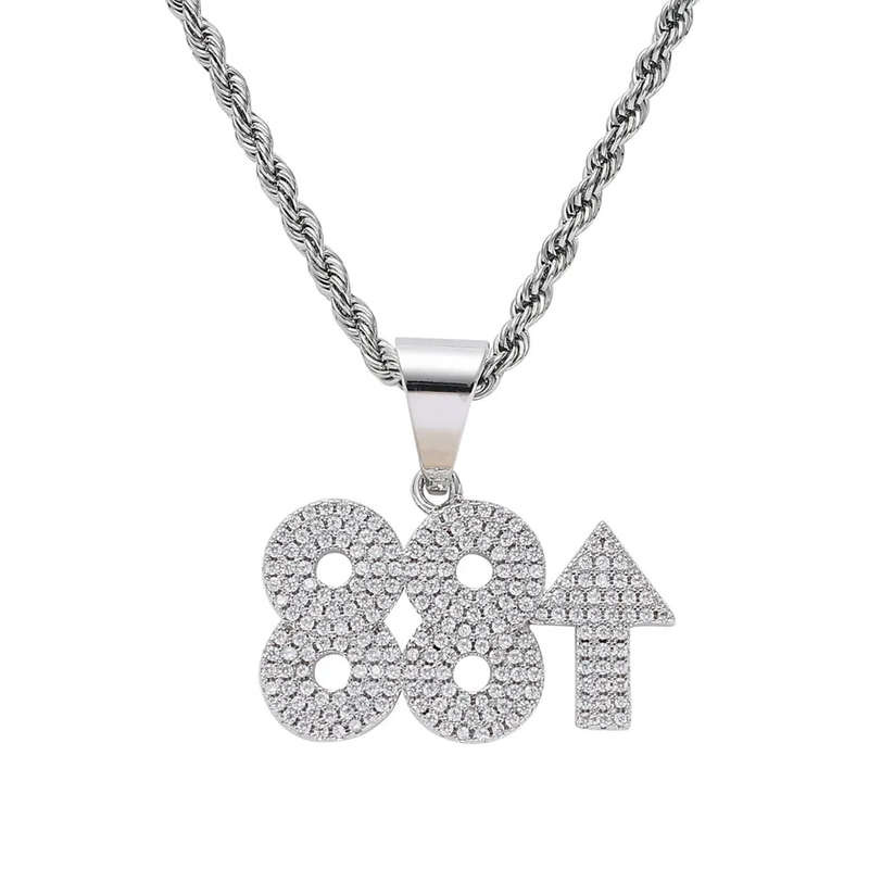 88Rising Silver Plated CZ Diamond Fashion Pendant &amp; Necklace
