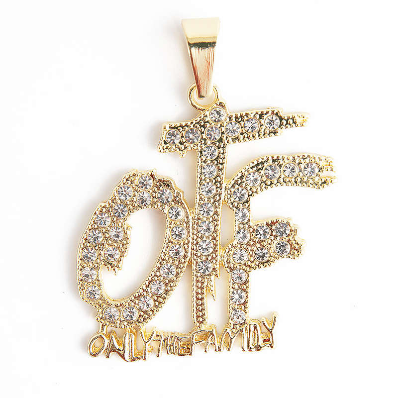 Golden OTF Only The Family Pendant encrusted in Zirconia Jewels