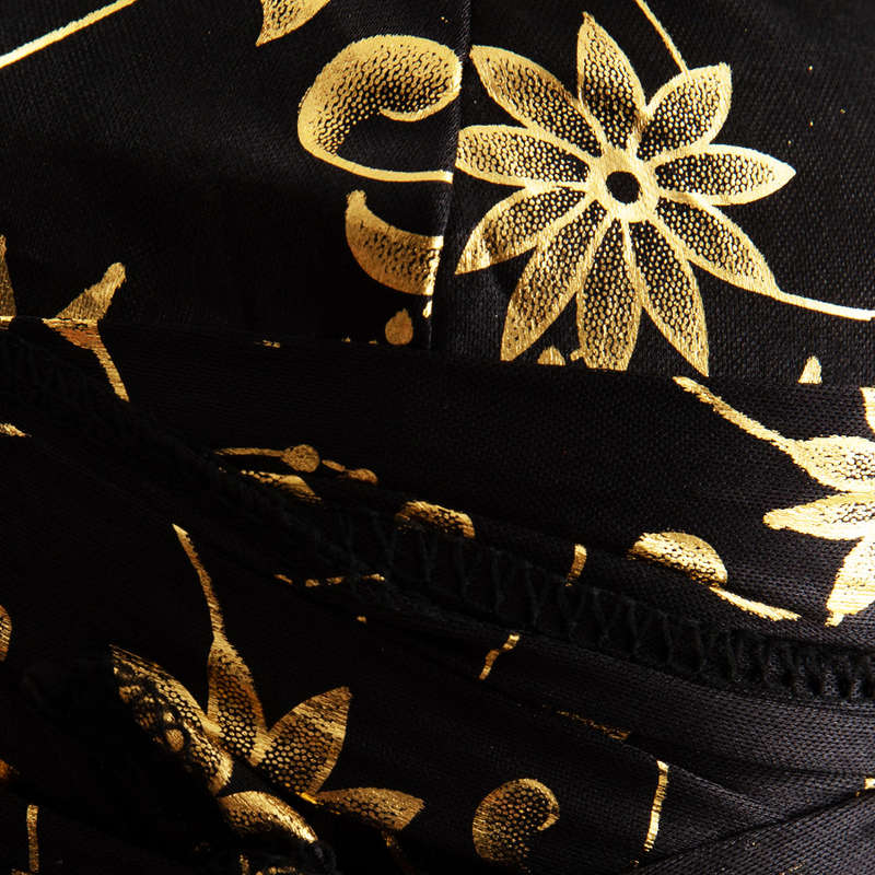 Durag Boss - Silky Satin with Black and Gold Pattern