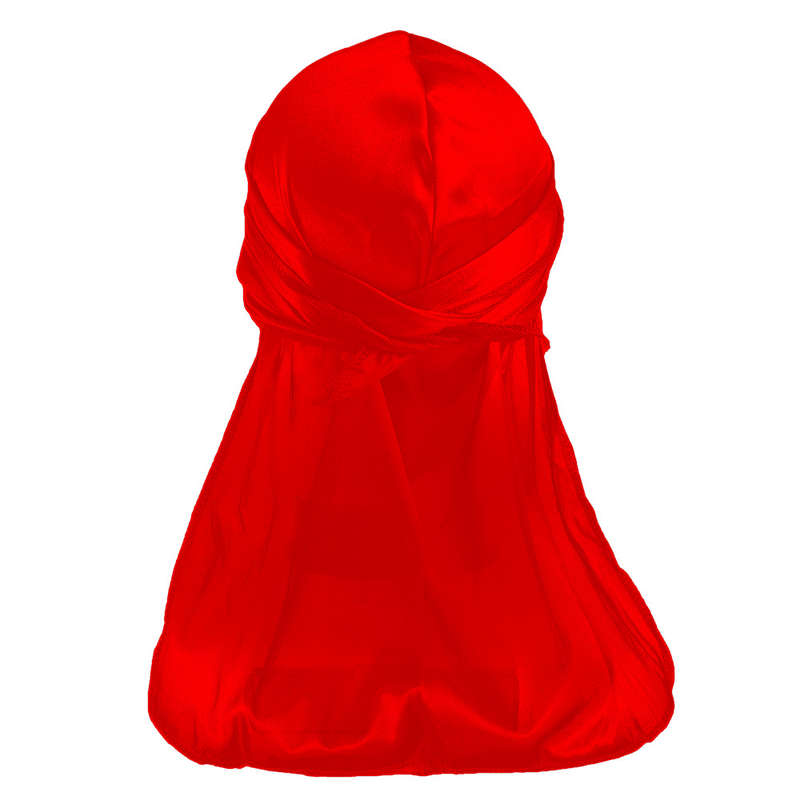 Durag Boss Silky Satin Durag with Extra Length Ties (Red)
