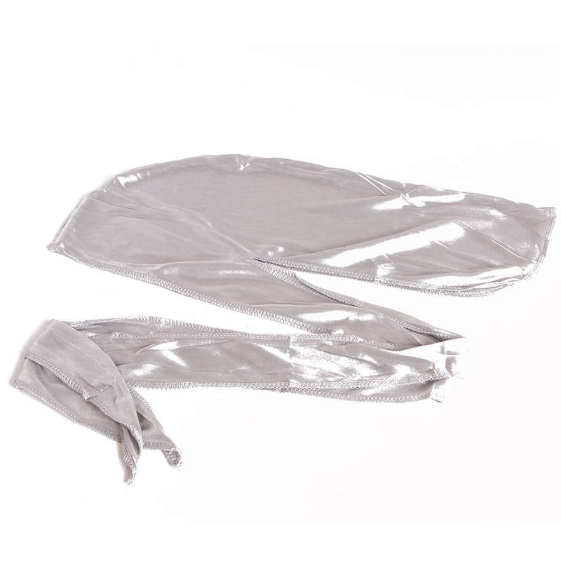 Durag Boss Silky Satin Durag with Extra Length Ties (silver grey)